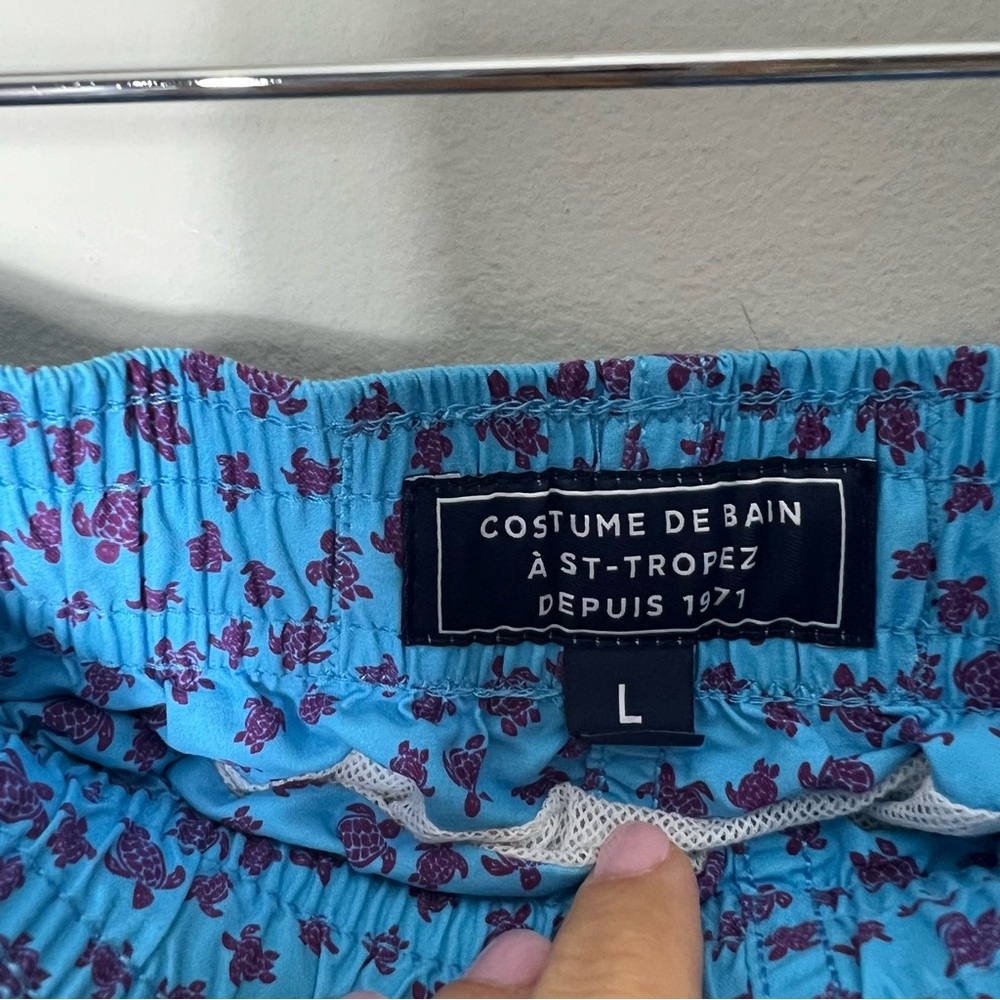 Vilebrequin - Moorea Mid-Length Printed Swim Shorts - Blue Size Large 130 - Picture 8 of 14